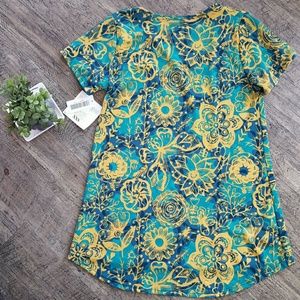 Haut LuLaRoe Imprimé Floral Cachemire - Taille XXS (2XS), Manches Courtes, Neuf Avec Étiquette